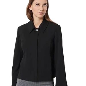 Dennis Basso Luxe Crepe Jacket Black